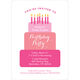 Pink Tiered Cake Birthday Invitations Image 4 of 5